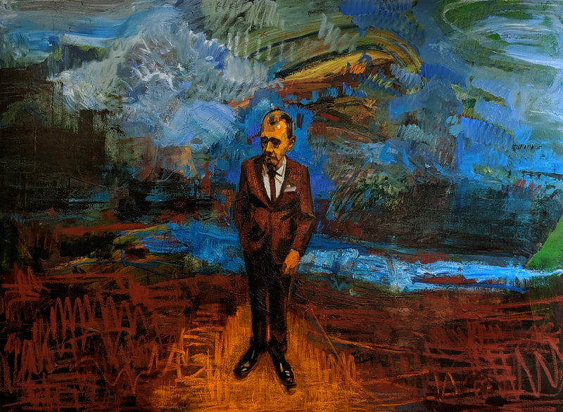 GUILLAUME KLOOTIER - KRAG 97 (portrait de mon père), 2019 - huile sur toile / oil on canvas, 60 x 72".